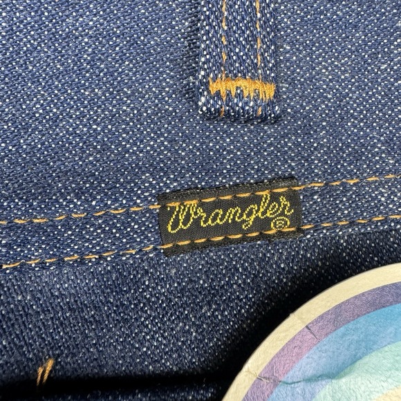 VTG 70s Wrangler 345DEN Boot Flare Jeans 40x32 USA Talon Zip Denim Bell bottom - Picture 6 of 13